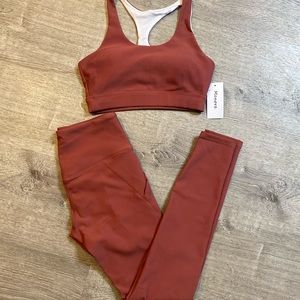 Womens Seamless ribbed  Bra and Leggings Set
